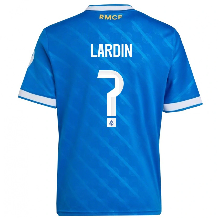 Danxen Enfant Maillot Carlos Lardin #0 Bleu Blanc Troisieme 2025/26 T-Shirt