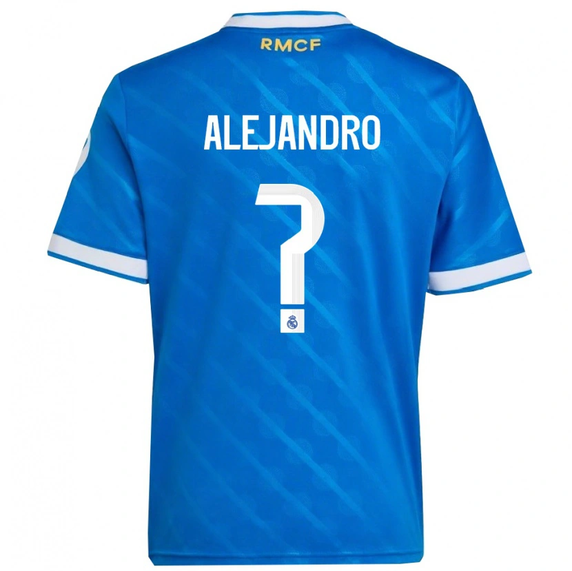 Danxen Enfant Maillot Alejandro Hernández #0 Bleu Blanc Troisieme 2025/26 T-Shirt