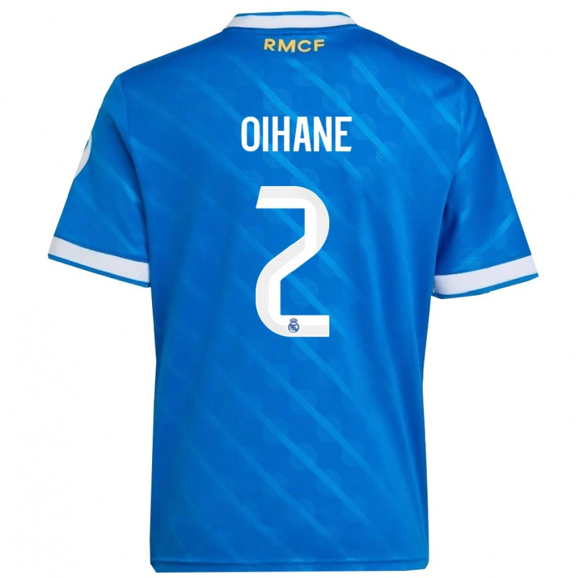Danxen Enfant Maillot Oihane Hernández #2 Bleu Blanc Troisieme 2025/26 T-Shirt