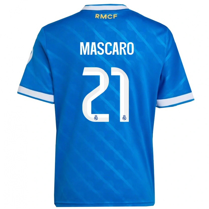 Danxen Enfant Maillot Joan Mascaró #21 Bleu Blanc Troisieme 2025/26 T-Shirt