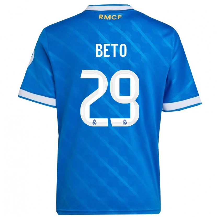 Danxen Enfant Maillot Beto Martínez #29 Bleu Blanc Troisieme 2025/26 T-Shirt