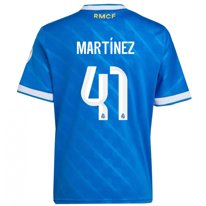 Danxen Enfant Maillot Joan Martínez #41 Bleu Blanc Troisieme 2025/26 T-Shirt