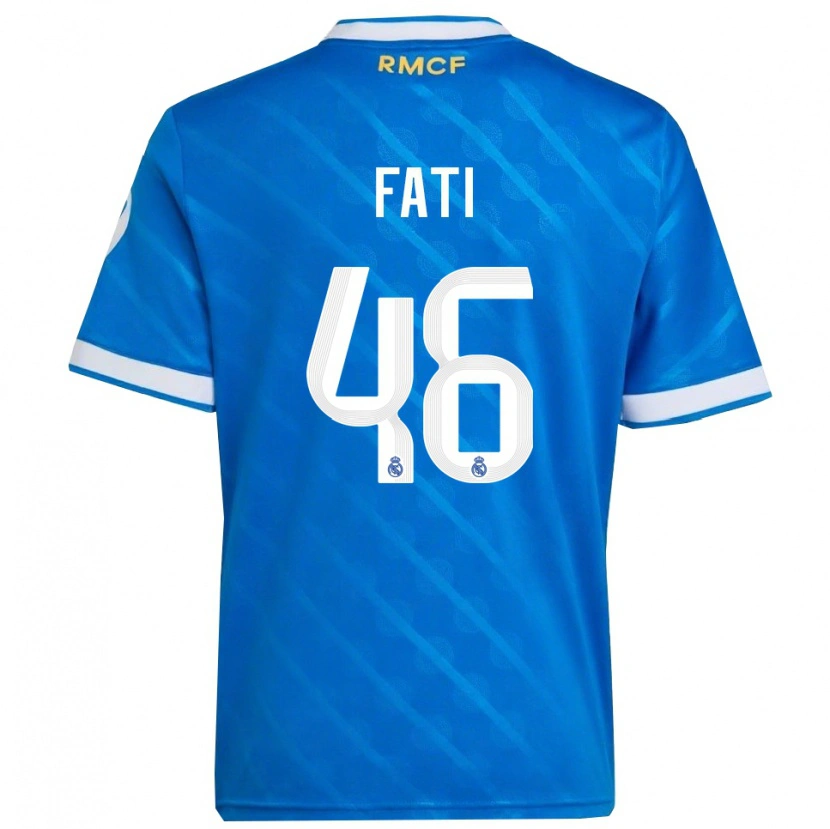 Danxen Enfant Maillot Lamini Fati #46 Bleu Blanc Troisieme 2025/26 T-Shirt