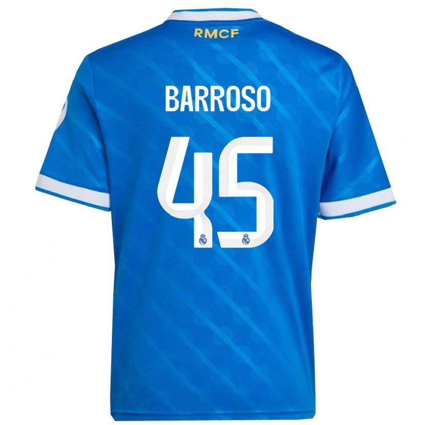 Danxen Enfant Maillot Jaime Barroso #45 Bleu Blanc Troisieme 2025/26 T-Shirt