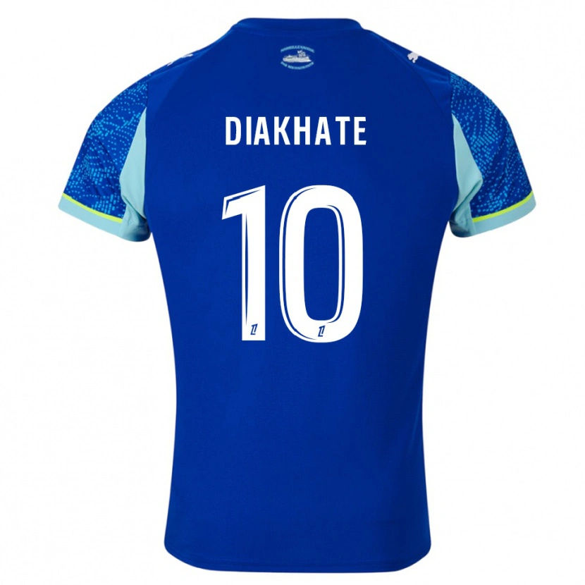 Danxen Enfant Maillot Ndeye Awa Diakhaté #10 Bleu Ciel Blanc Troisieme 2025/26 T-Shirt