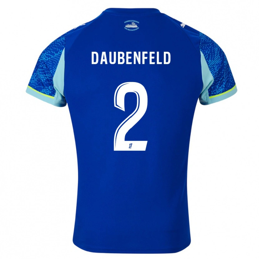 Danxen Enfant Maillot Lucas Daubenfeld #2 Bleu Ciel Blanc Troisieme 2025/26 T-Shirt