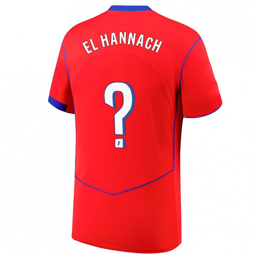 Danxen Enfant Maillot Younes El Hannach #0 Rouge Bleu Blanc Troisieme 2025/26 T-Shirt