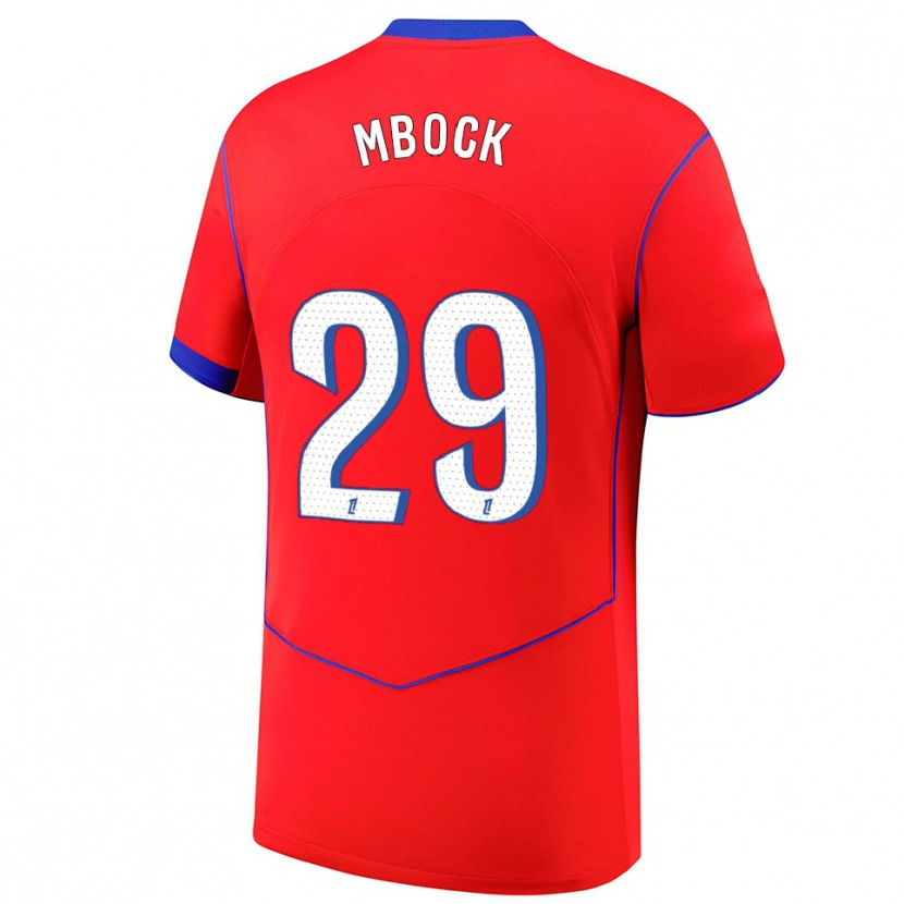 Danxen Enfant Maillot Griedge Mbock #29 Rouge Bleu Blanc Troisieme 2025/26 T-Shirt