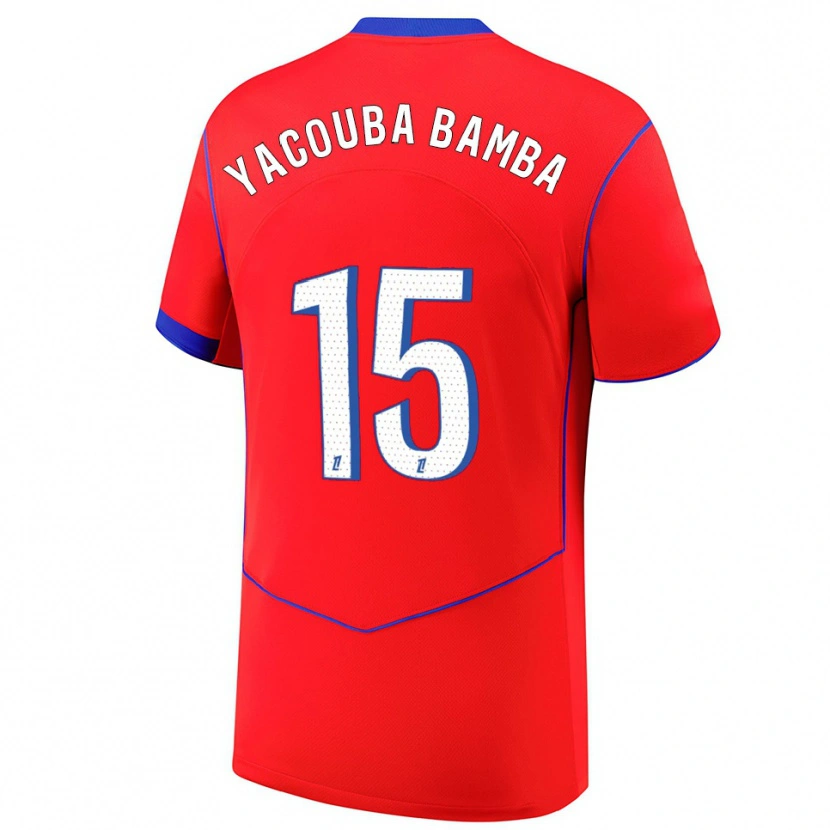 Danxen Enfant Maillot Ben Yacouba Bamba #15 Rouge Bleu Blanc Troisieme 2025/26 T-Shirt