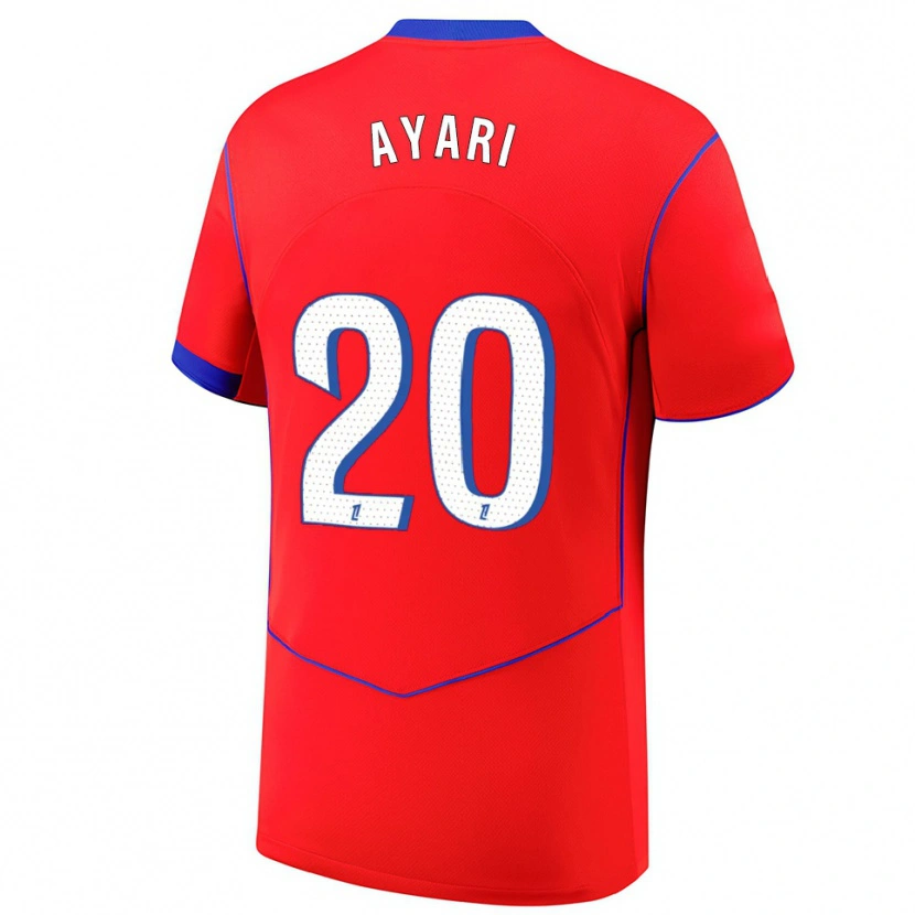 Danxen Enfant Maillot Adam Ayari #20 Rouge Bleu Blanc Troisieme 2025/26 T-Shirt