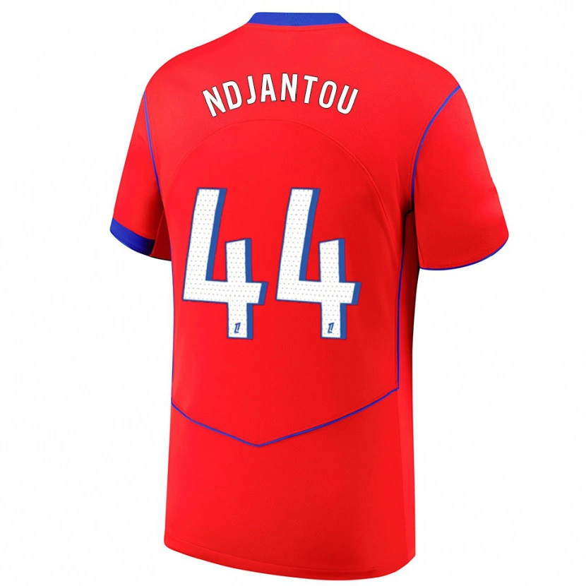 Danxen Enfant Maillot Quentin Ndjantou #44 Rouge Bleu Blanc Troisieme 2025/26 T-Shirt