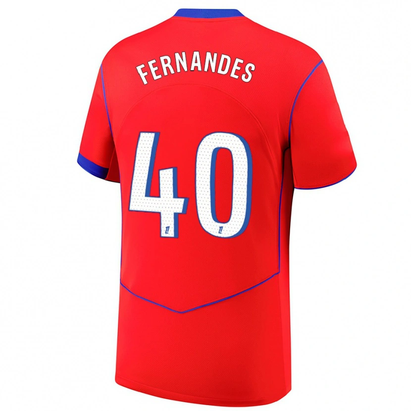 Danxen Enfant Maillot Alyssa Fernandes #40 Rouge Bleu Blanc Troisieme 2025/26 T-Shirt