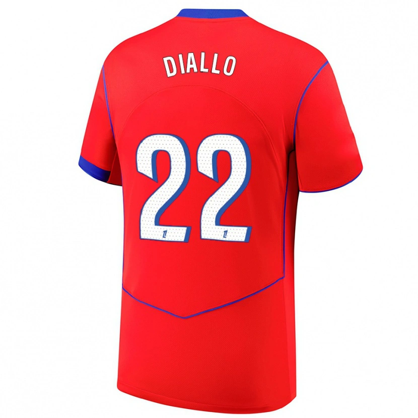 Danxen Enfant Maillot Abdou Diallo #22 Rouge Bleu Blanc Troisieme 2025/26 T-Shirt