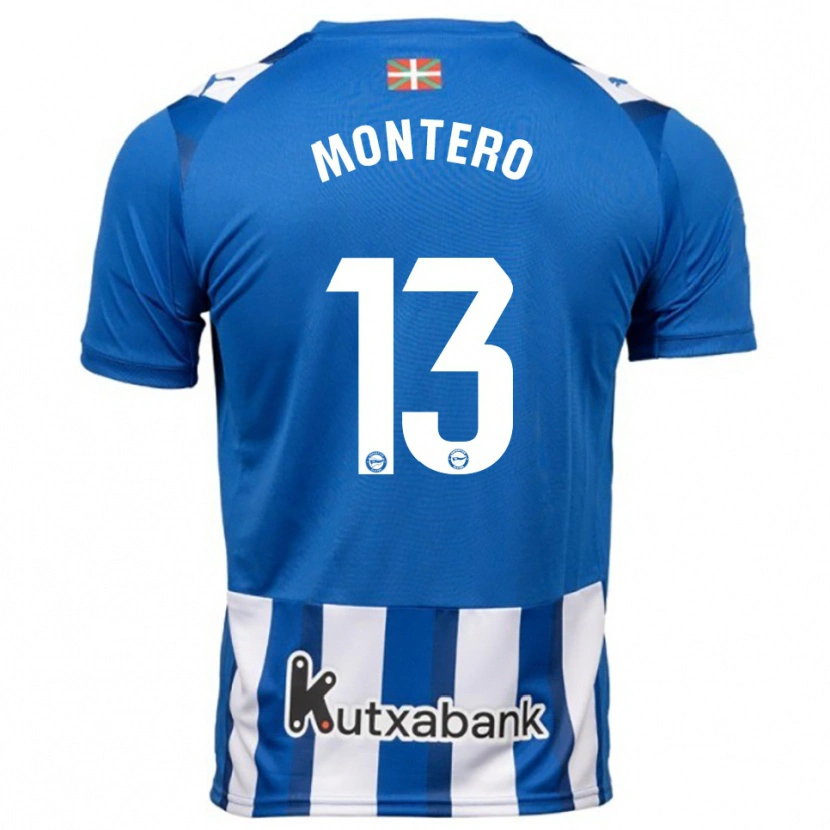 Danxen Homme Maillot Rubén Montero #13 Bleu Blanc Tenues Domicile 2025/26 T-Shirt