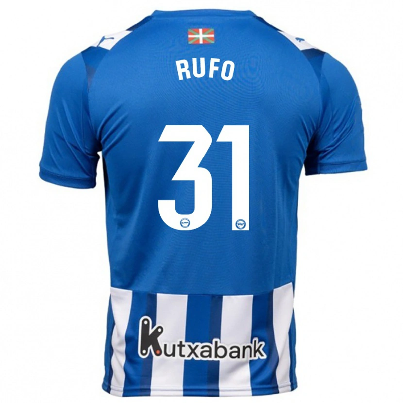 Danxen Homme Maillot Dennis Rufo #31 Bleu Blanc Tenues Domicile 2025/26 T-Shirt