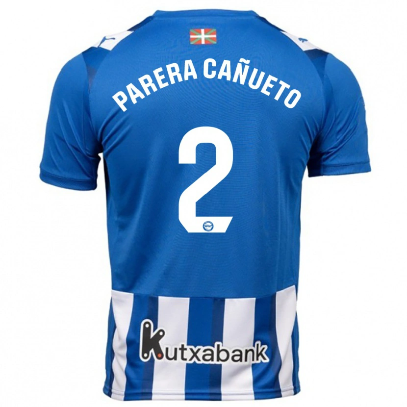 Danxen Homme Maillot Laia Parera Cañueto #2 Bleu Blanc Tenues Domicile 2025/26 T-Shirt