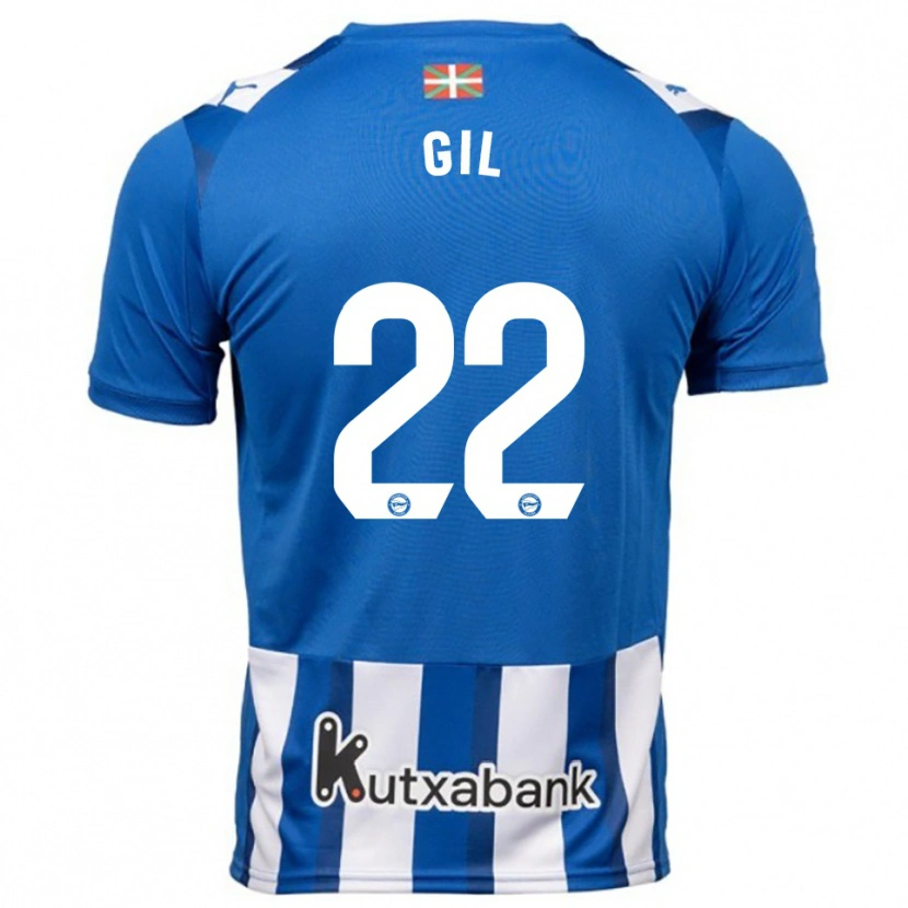 Danxen Homme Maillot Raquel Gil #22 Bleu Blanc Tenues Domicile 2025/26 T-Shirt