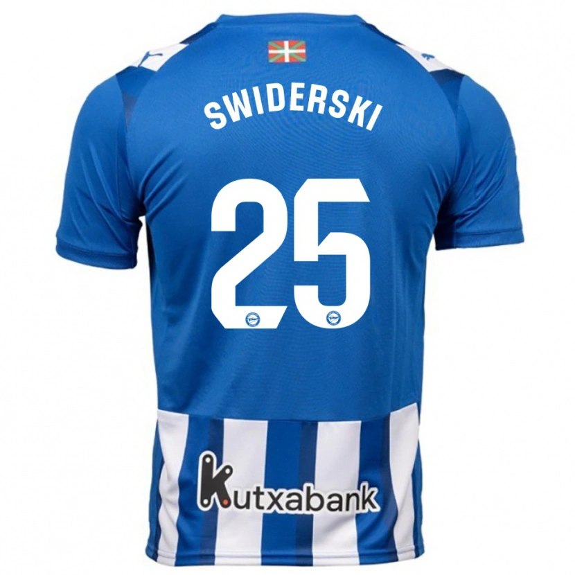 Danxen Homme Maillot Grégoire Swiderski #25 Bleu Blanc Tenues Domicile 2025/26 T-Shirt