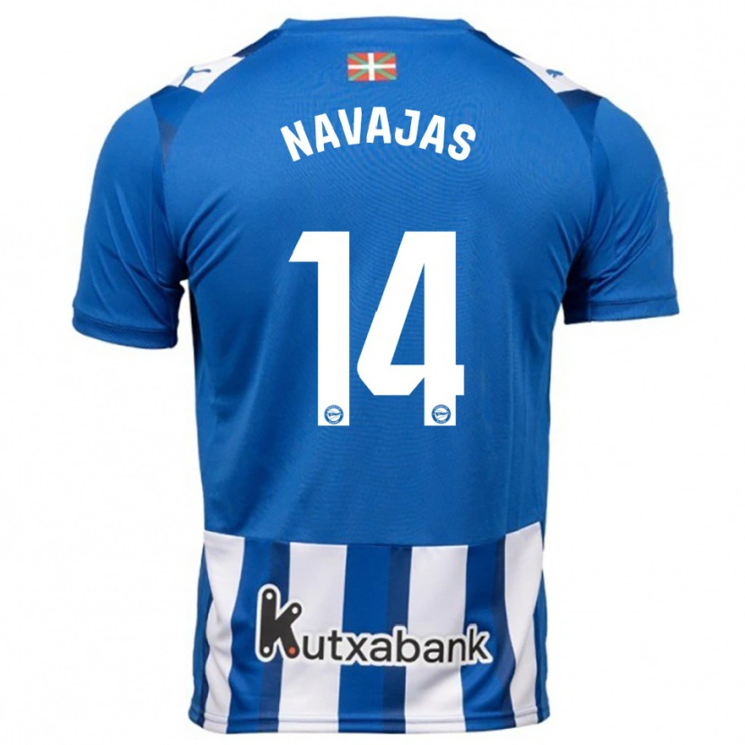 Danxen Homme Maillot Laura Navajas #14 Bleu Blanc Tenues Domicile 2025/26 T-Shirt