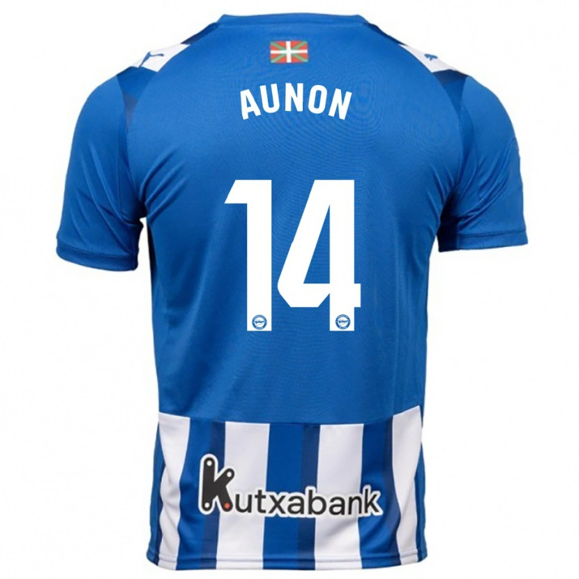 Danxen Homme Maillot Cristina Auñón #14 Bleu Blanc Tenues Domicile 2025/26 T-Shirt