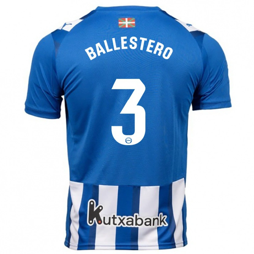 Danxen Homme Maillot Carlos Ballestero #3 Bleu Blanc Tenues Domicile 2025/26 T-Shirt