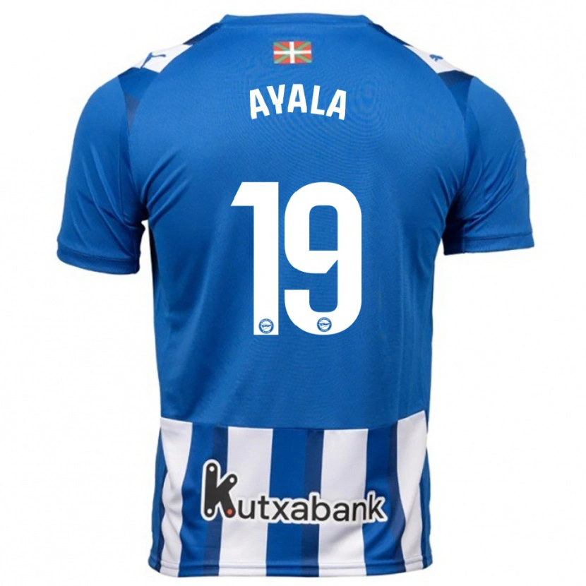 Danxen Homme Maillot Axel Ayala #19 Bleu Blanc Tenues Domicile 2025/26 T-Shirt