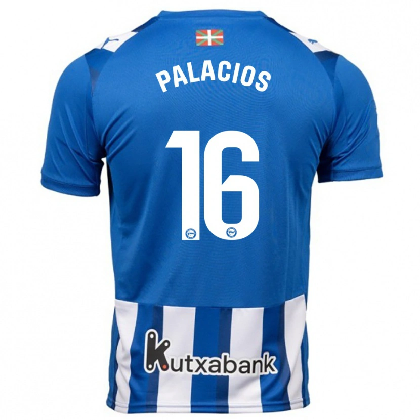 Danxen Homme Maillot Aser Palacios #16 Bleu Blanc Tenues Domicile 2025/26 T-Shirt