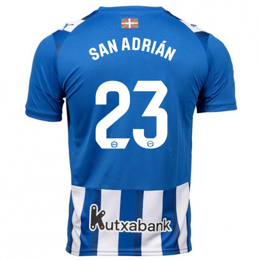 Danxen Homme Maillot Marta San Adrián #23 Bleu Blanc Tenues Domicile 2025/26 T-Shirt