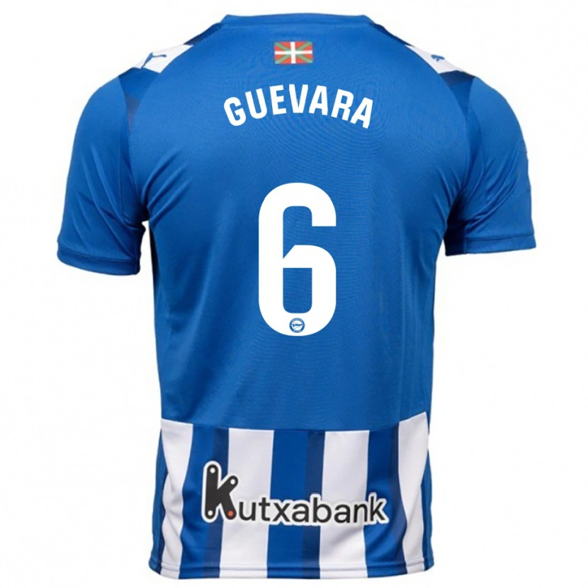 Danxen Homme Maillot Ander Guevara #6 Bleu Blanc Tenues Domicile 2025/26 T-Shirt