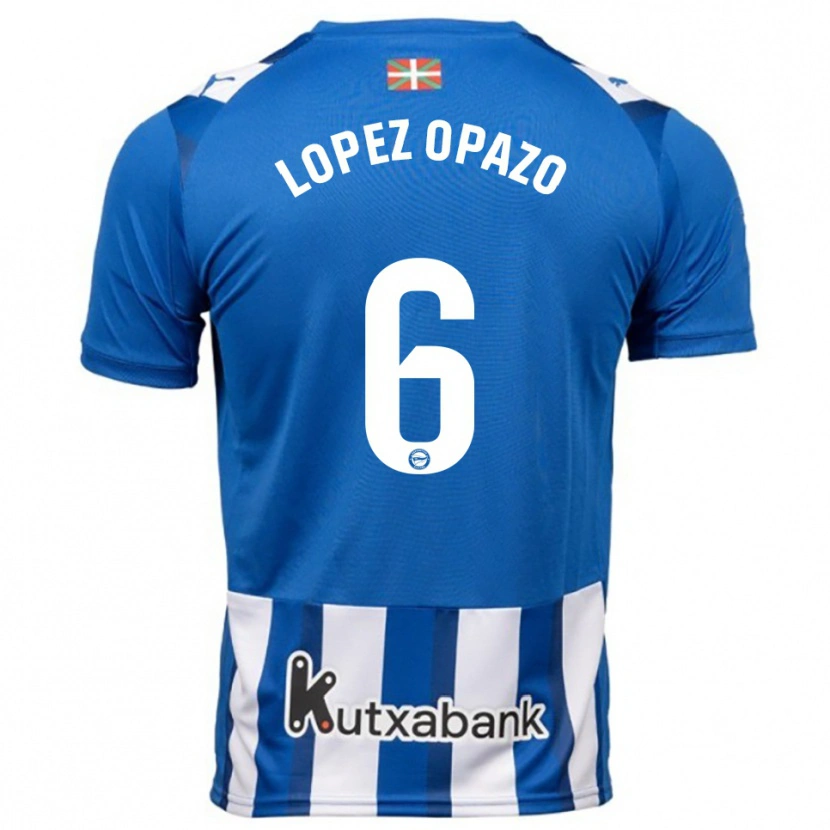 Danxen Homme Maillot Nayadet Zulema Lopez Opazo #6 Bleu Blanc Tenues Domicile 2025/26 T-Shirt