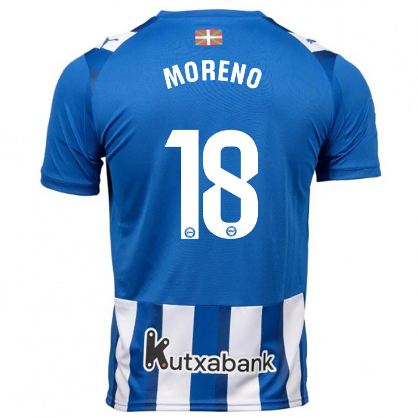 Danxen Homme Maillot Laura Moreno #18 Bleu Blanc Tenues Domicile 2025/26 T-Shirt