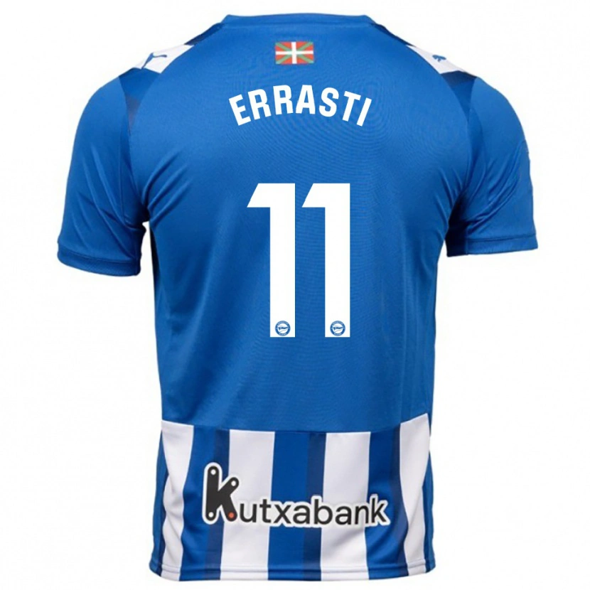 Danxen Homme Maillot Elene Errasti #11 Bleu Blanc Tenues Domicile 2025/26 T-Shirt