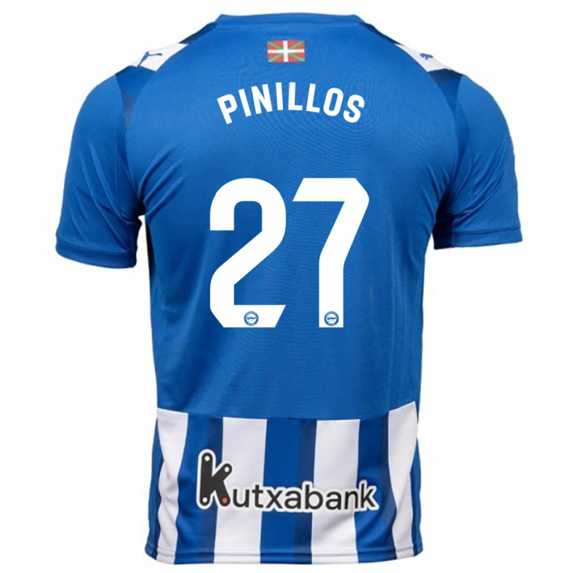 Danxen Homme Maillot Lander Pinillos #27 Bleu Blanc Tenues Domicile 2025/26 T-Shirt