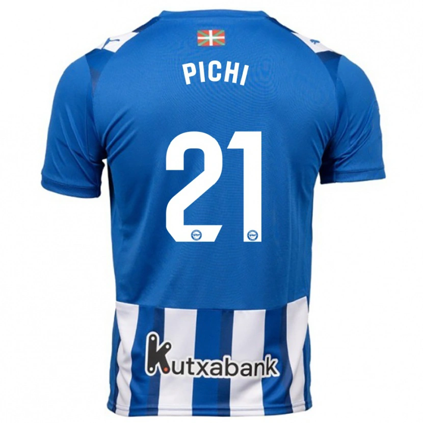 Danxen Homme Maillot Maria Garcia Pichi #21 Bleu Blanc Tenues Domicile 2025/26 T-Shirt