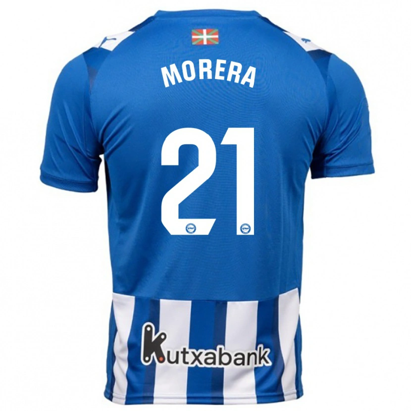 Danxen Homme Maillot Carla Morera #21 Bleu Blanc Tenues Domicile 2025/26 T-Shirt