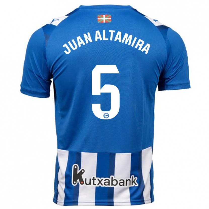 Danxen Homme Maillot Ines Juan Altamira #5 Bleu Blanc Tenues Domicile 2025/26 T-Shirt
