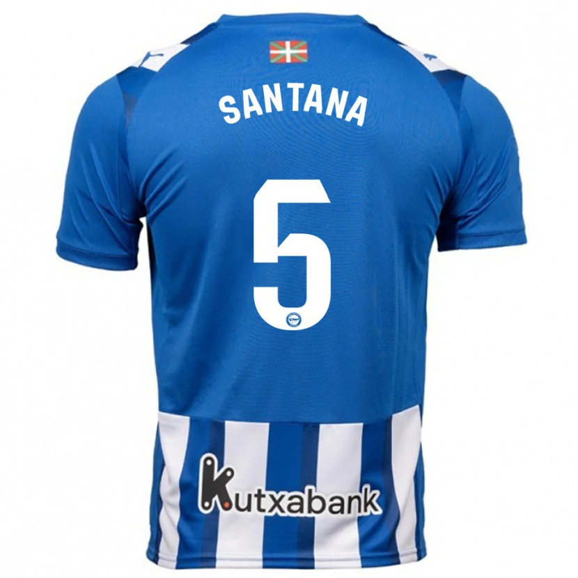 Danxen Homme Maillot Vanesa Santana #5 Bleu Blanc Tenues Domicile 2025/26 T-Shirt