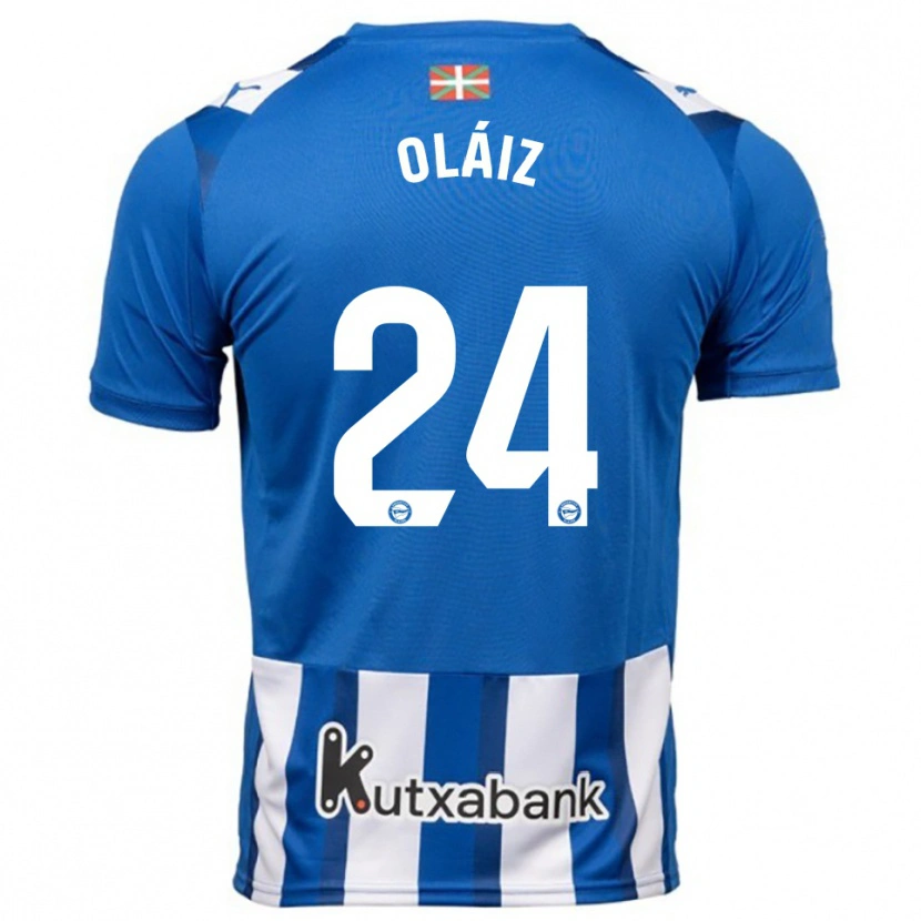 Danxen Homme Maillot Xanet Oláiz #24 Bleu Blanc Tenues Domicile 2025/26 T-Shirt