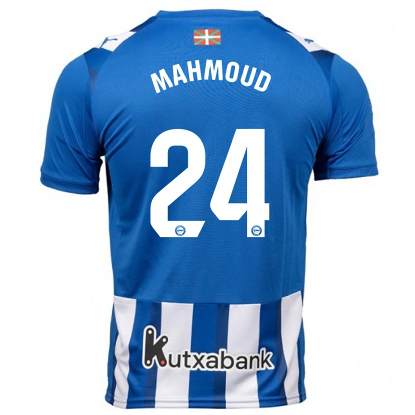 Danxen Homme Maillot Abdallahi Mahmoud #24 Bleu Blanc Tenues Domicile 2025/26 T-Shirt