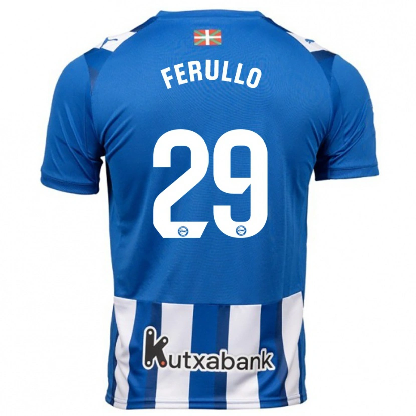 Danxen Homme Maillot Flavio Ferullo #29 Bleu Blanc Tenues Domicile 2025/26 T-Shirt