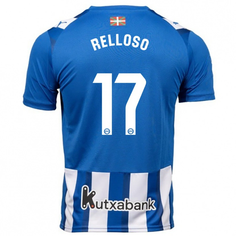 Danxen Homme Maillot Mikel Relloso #17 Bleu Blanc Tenues Domicile 2025/26 T-Shirt