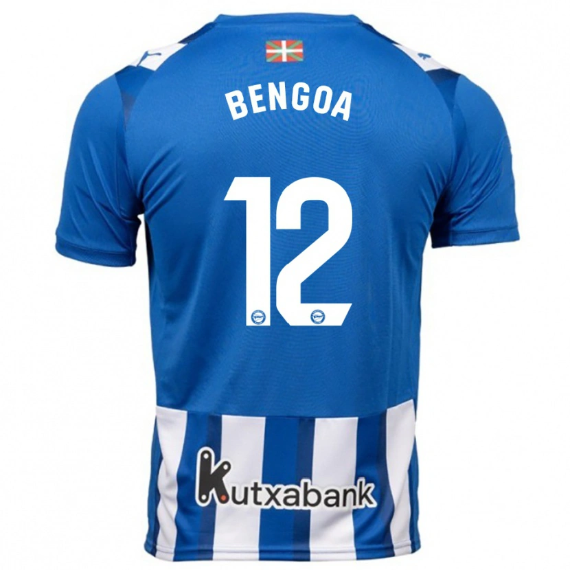 Danxen Homme Maillot Nerea Bengoa #12 Bleu Blanc Tenues Domicile 2025/26 T-Shirt