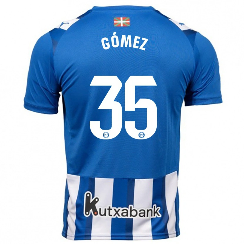 Danxen Homme Maillot Jorge Gómez #35 Bleu Blanc Tenues Domicile 2025/26 T-Shirt