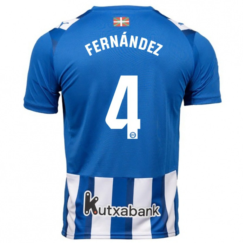 Danxen Homme Maillot Aritz Fernández #4 Bleu Blanc Tenues Domicile 2025/26 T-Shirt