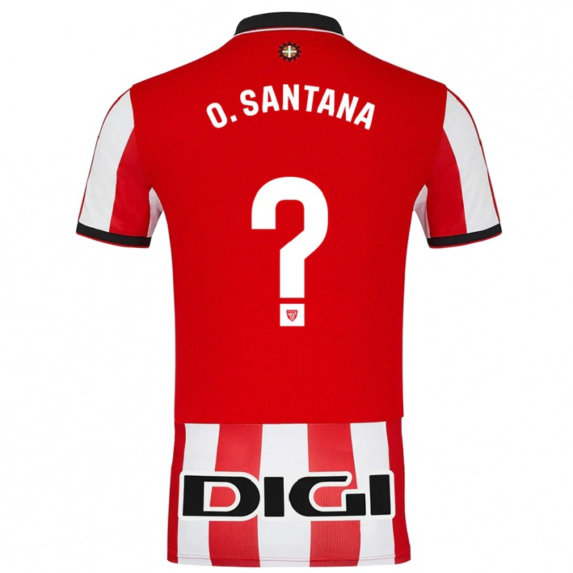Danxen Homme Maillot Olatz Santana Amado #0 Rouge Blanc Tenues Domicile 2025/26 T-Shirt
