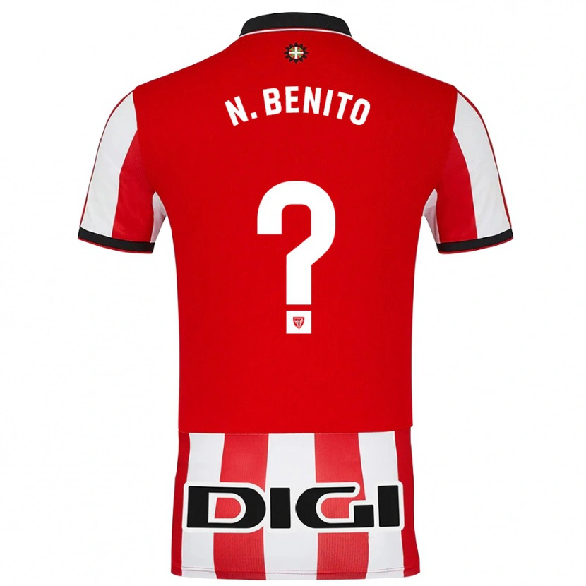 Danxen Homme Maillot Nerea Benito Zaldibar #0 Rouge Blanc Tenues Domicile 2025/26 T-Shirt