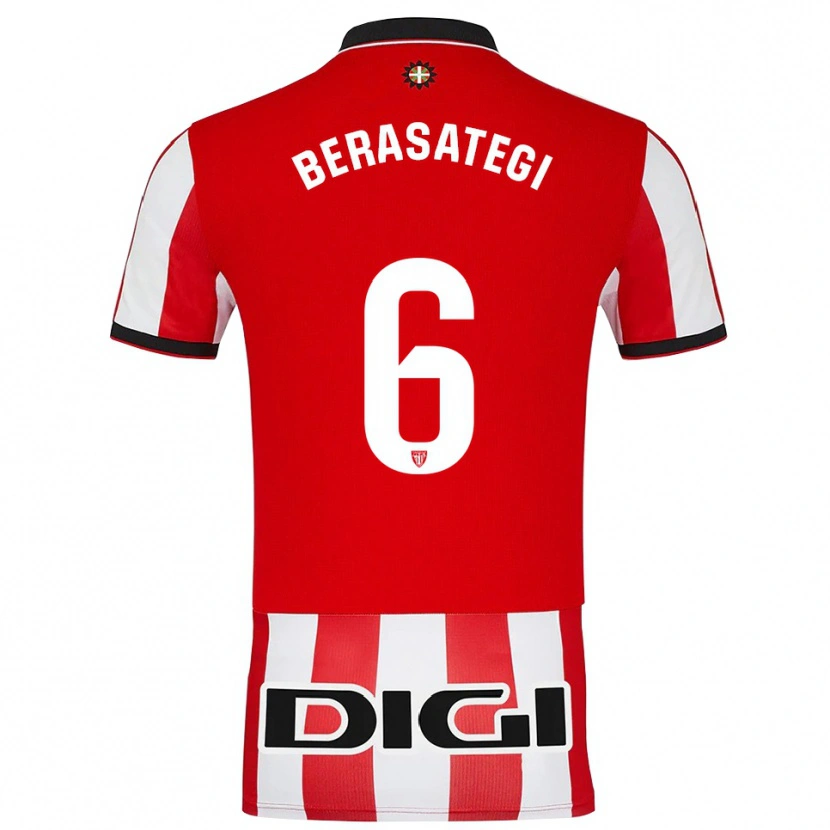 Danxen Homme Maillot Suhar Berasategi #6 Rouge Blanc Tenues Domicile 2025/26 T-Shirt