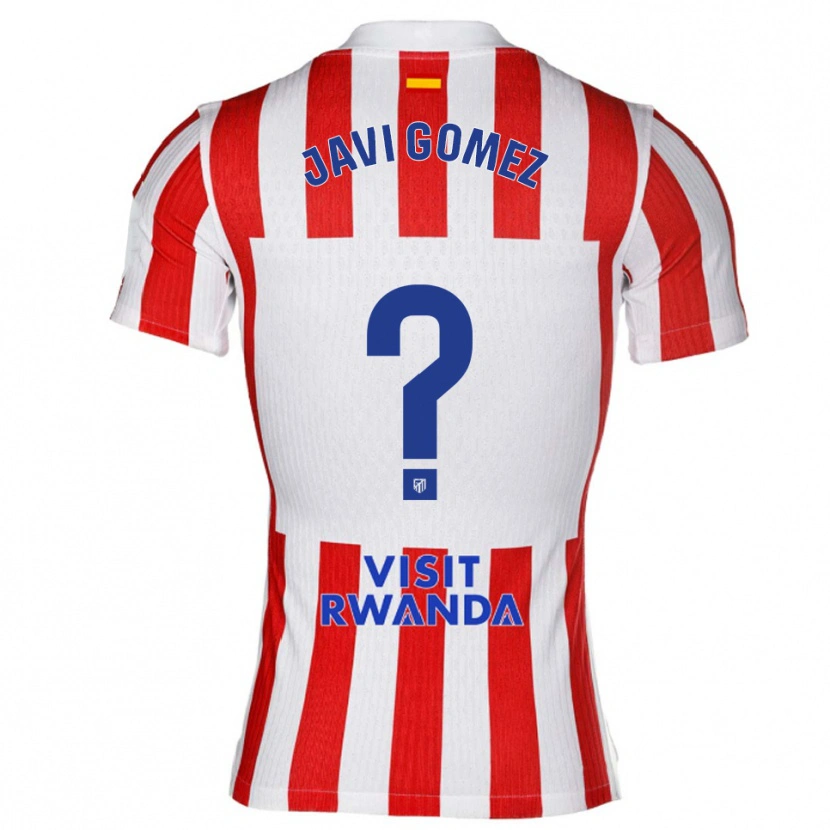 Danxen Homme Maillot Javi Gomez #0 Rouge Blanc Tenues Domicile 2025/26 T-Shirt