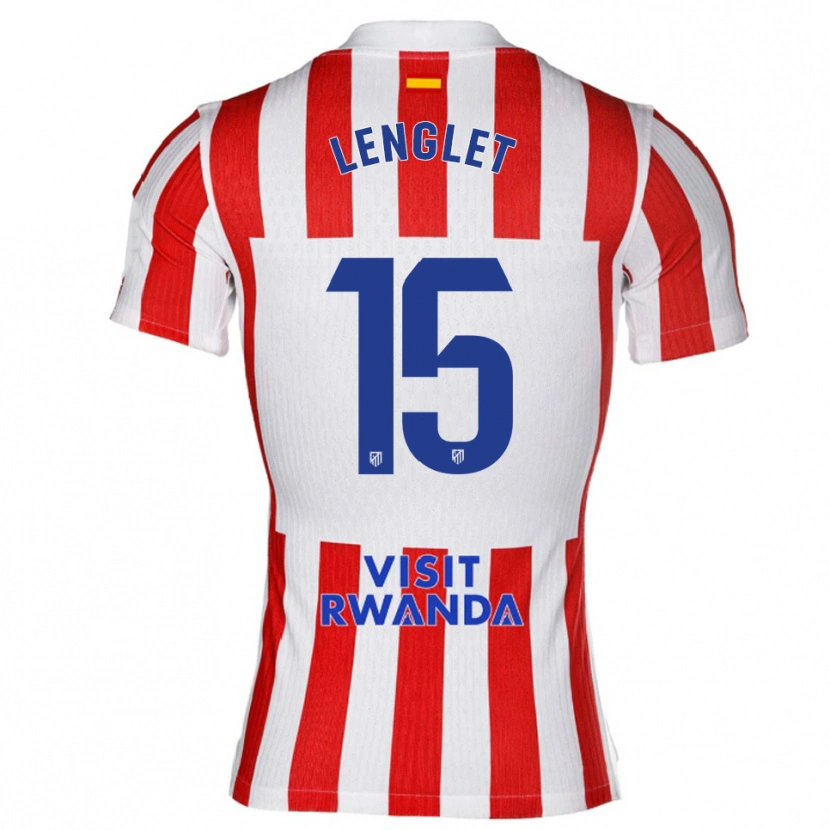 Danxen Homme Maillot Clément Lenglet #15 Rouge Blanc Tenues Domicile 2025/26 T-Shirt
