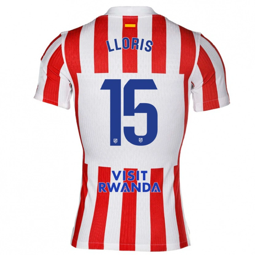 Danxen Homme Maillot Silvia Lloris #15 Rouge Blanc Tenues Domicile 2025/26 T-Shirt